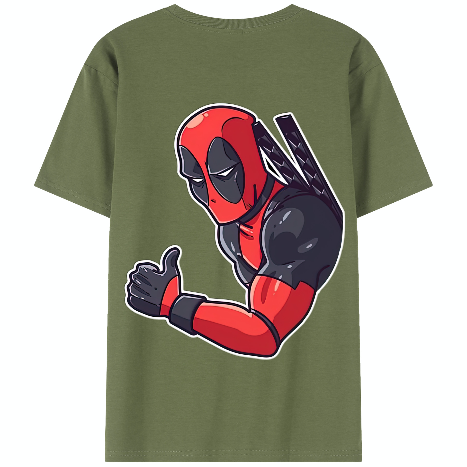 （画像用） Deadpool デッドプール 綿100％半袖Tシャツ（背面プリント）